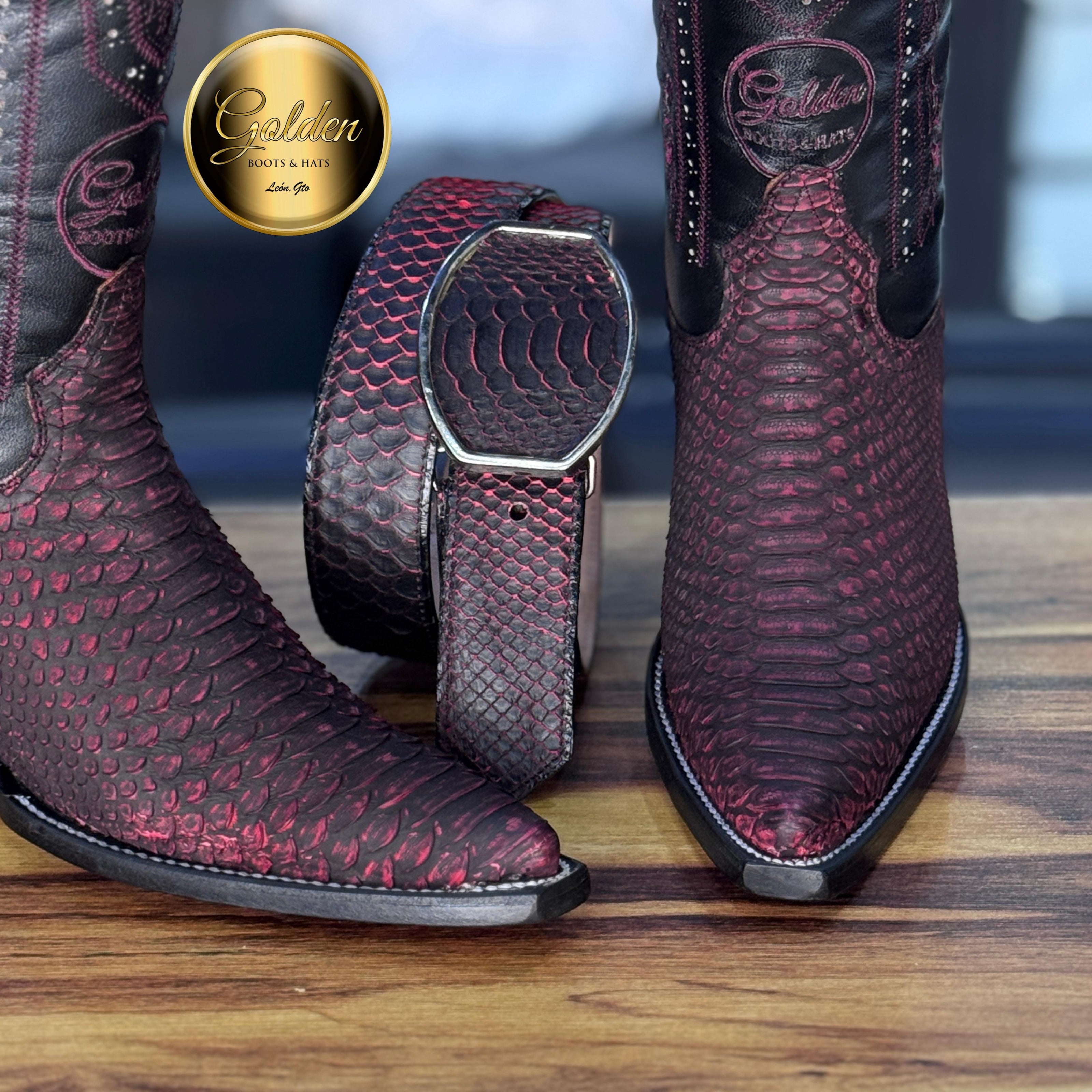 Bota Chihuahua Golden Piton Blaccherry