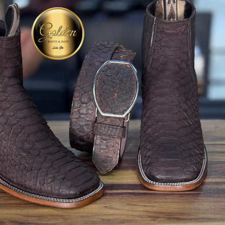 Botín Golden Piton Café Nobuk Bulldog