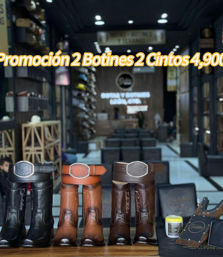 Promoción 2 Botines 2 Cintos Más 2 Kit De Limpieza