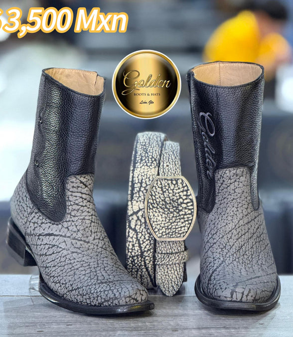 Botín Golden Cuello De Toro Gris