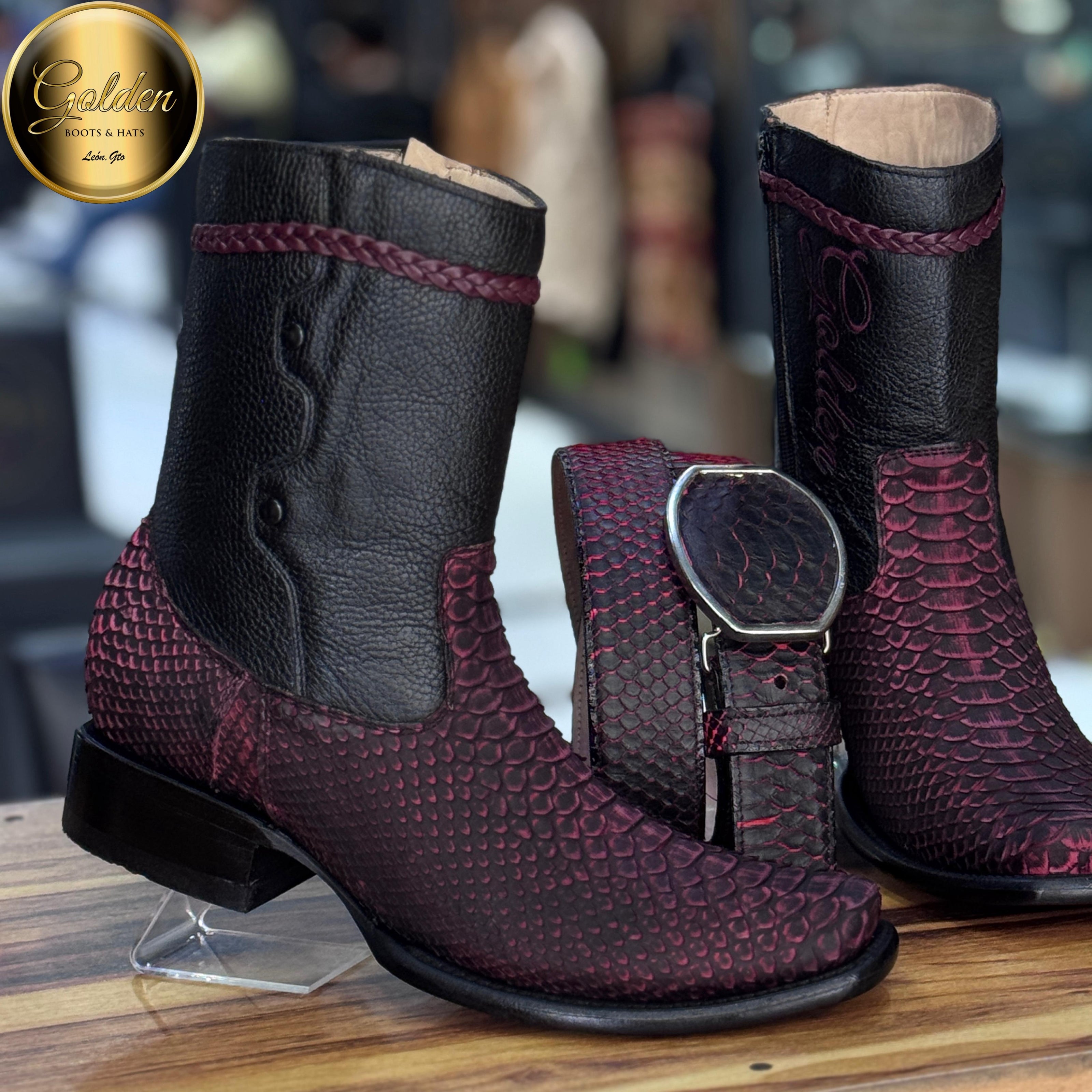 Botín Golden Piton Blacherry