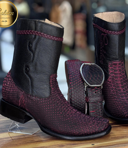 Botín Golden Piton Blacherry