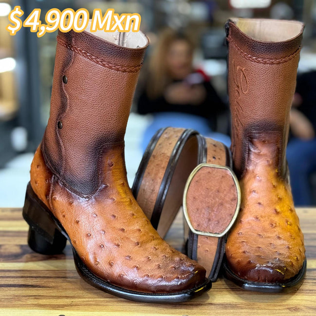 Botín Golden Aveztruz Coñac