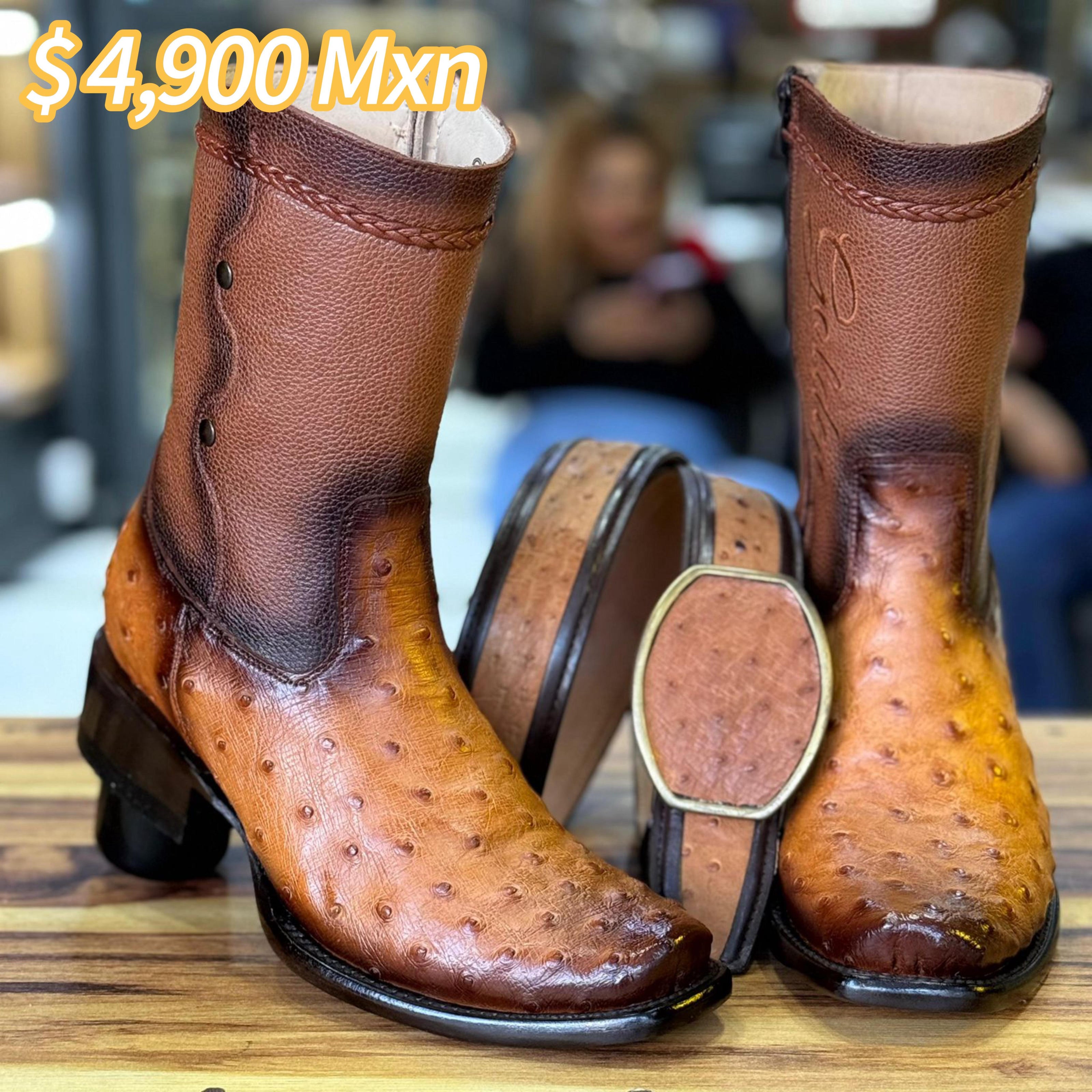 Botín Golden Aveztruz Coñac