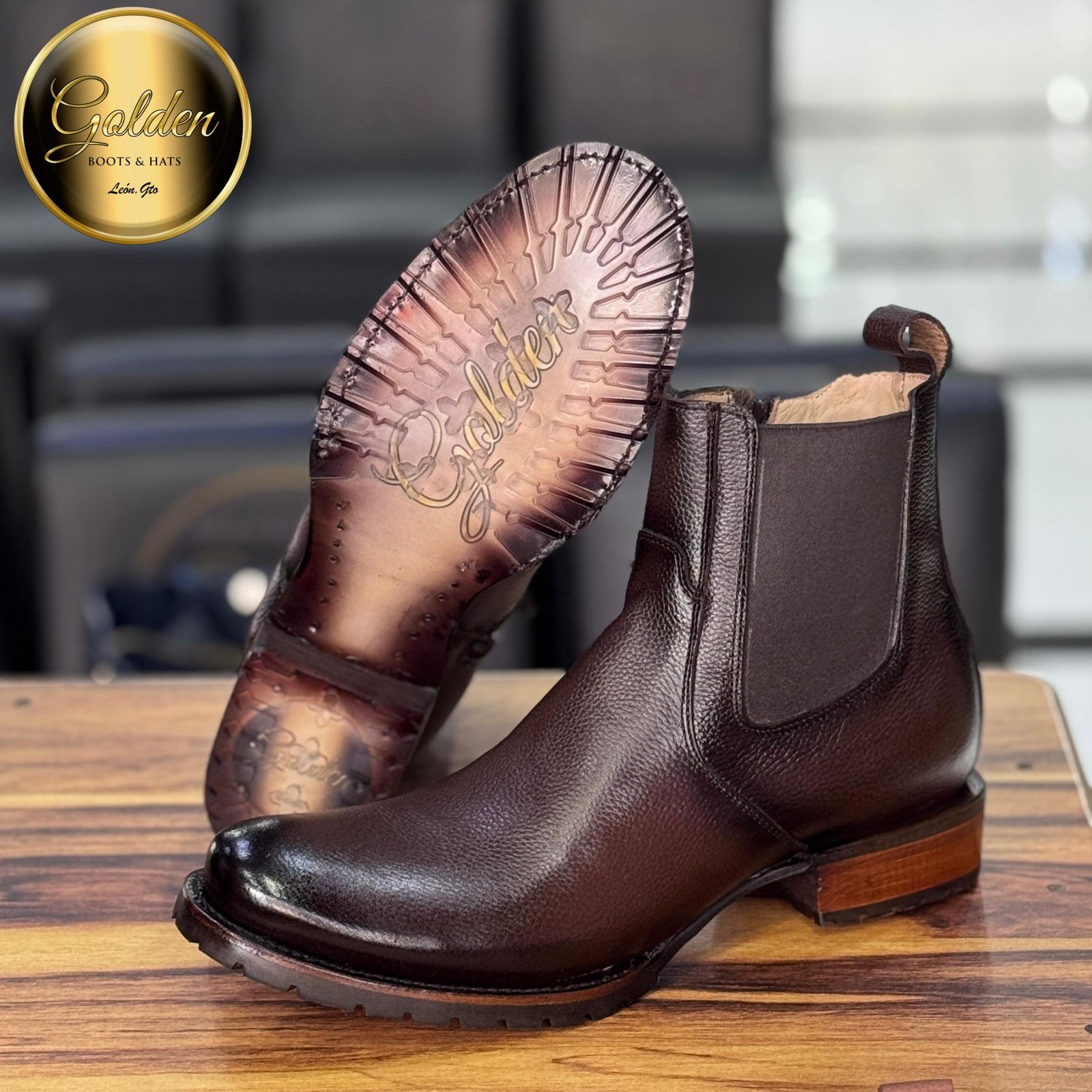 Botín Milán Venado Café Suela Truck (Golden)