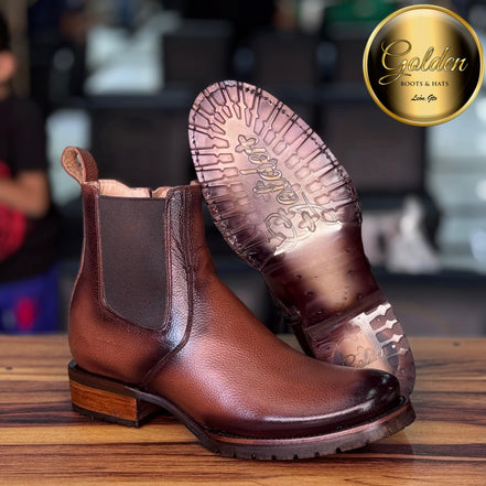 Botín Oval Golden Venado Brandy Suela Truck ( Golden )