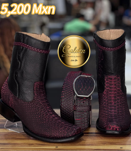 Botín Golden Piton Blacherry