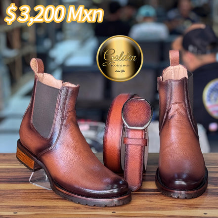 Botín Oval Golden Venado Brandy Suela Truck ( Golden )