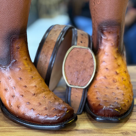 Botín Golden Aveztruz Coñac