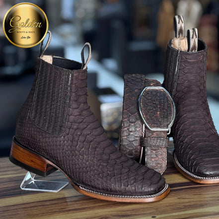 Botín Golden Piton Café Nobuk Bulldog