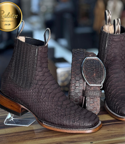 Botín Golden Piton Café Nobuk Bulldog