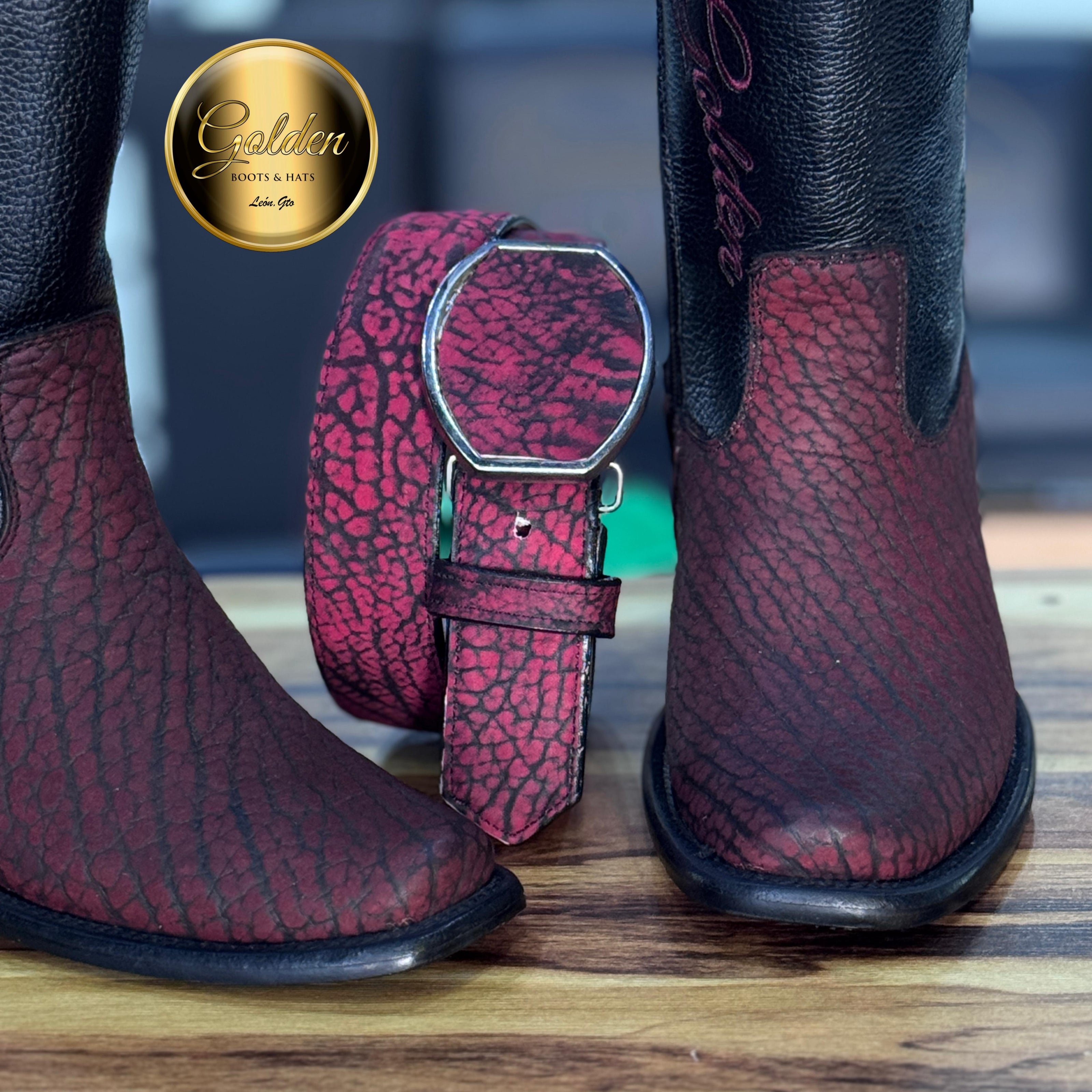 Botín Golden Cuello De Toro Vino Con Cierre