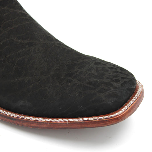 BOTA BULLDOG CUELLO DE TORO NEGRO EN SUELA DE CUERO