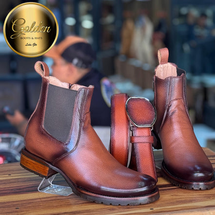 Botín Oval Golden Venado Brandy Suela Truck ( Golden )