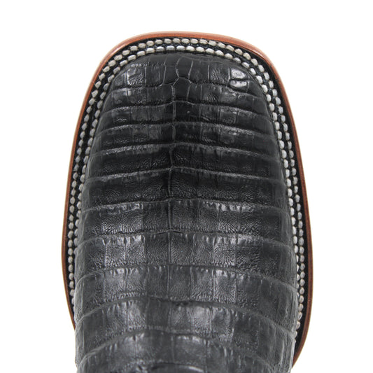BOTA BULLDOG COCODRILO PANZA NEGRO PREMIUN SUELA DE CUERO