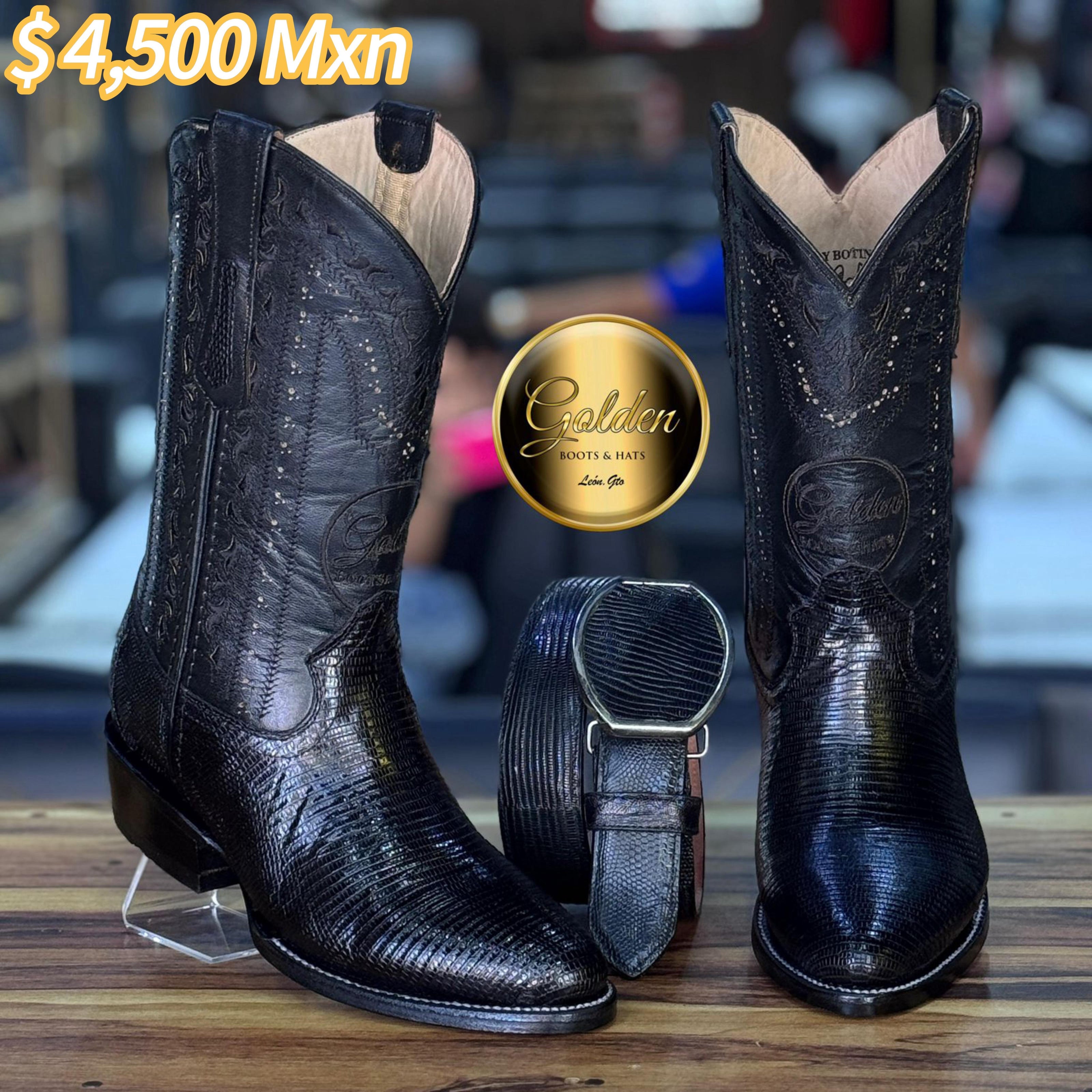 Bota Golden Oval Armadillo Negro