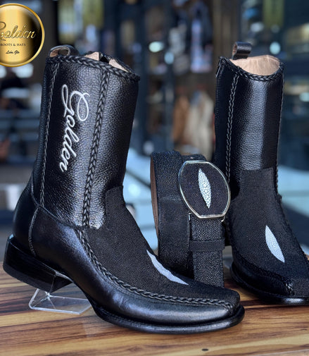 Botín Golden Valentin Mantarraya Negro