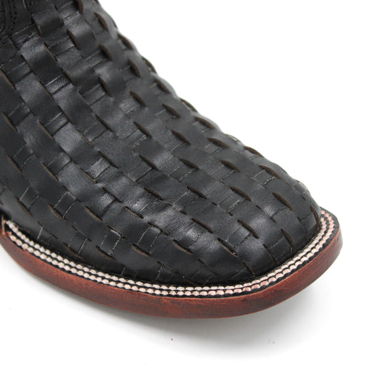 BOTA BULLDOG DAMA PETATILLO NEGRO EN SUELA DE CUERO