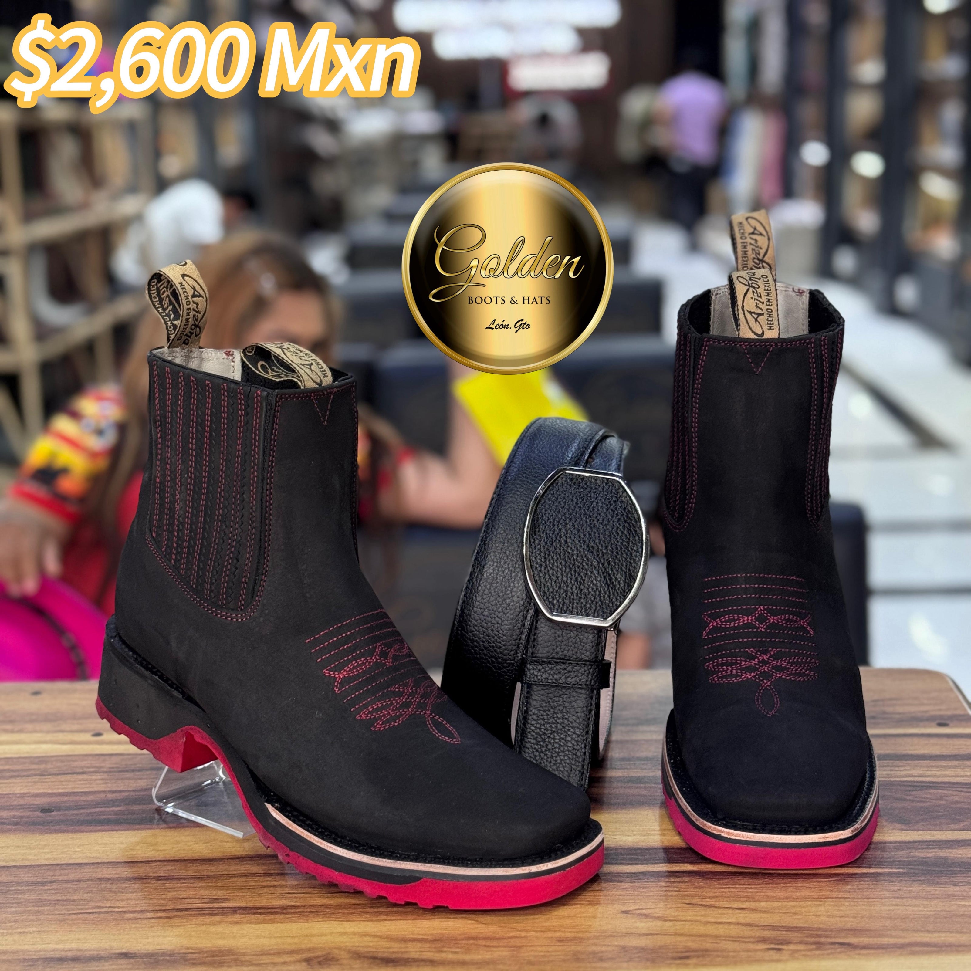 Botín Bulldog Golden Suela Roja Res